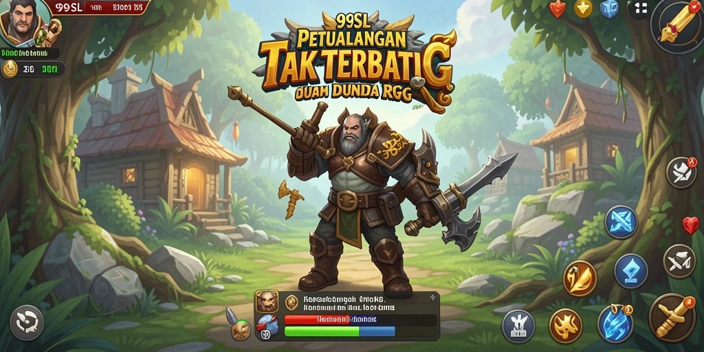Screenshot menampilkan pertempuran epik dalam dunia 99SL.