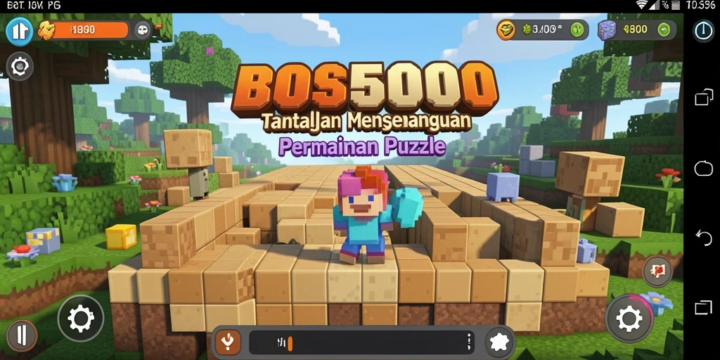 Screenshot gameplay BOS5000 menampilkan tantangan puzzle yang menarik dan menantang.