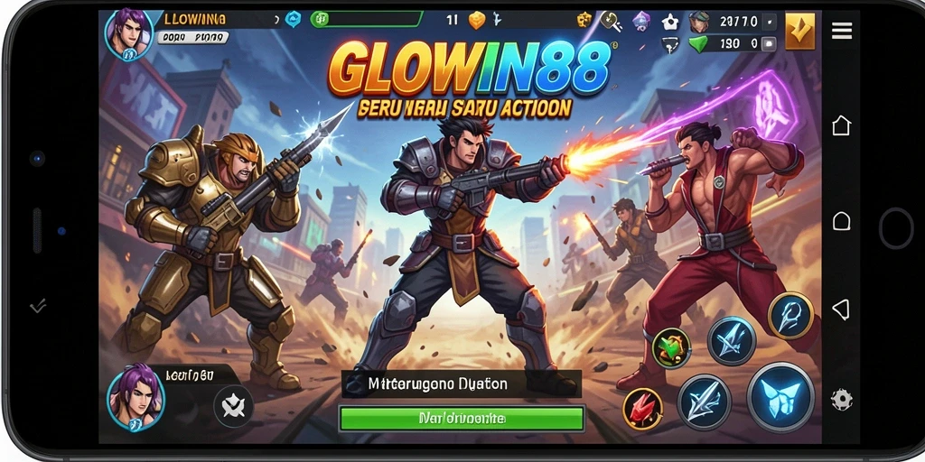 Tampilan gameplay GLOWIN88 yang penuh aksi dan seru.
