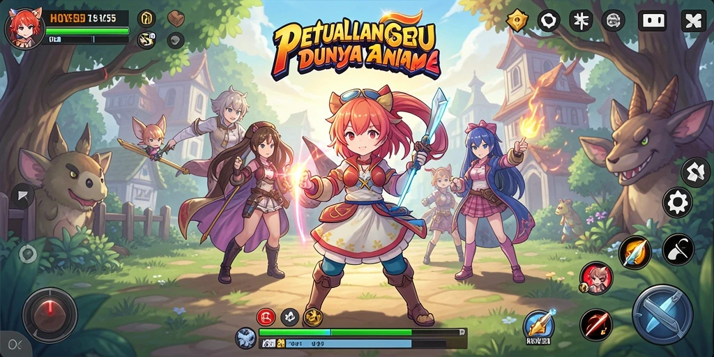 Screenshot dari gameplay seru HOYE55 dengan karakter Anime yang dinamis.