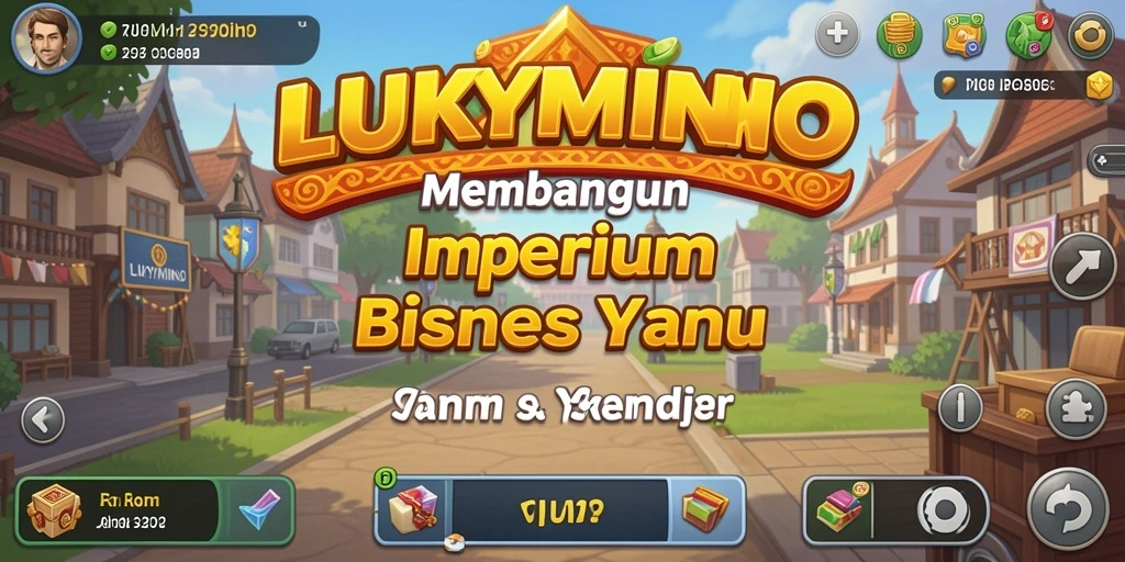 Screenshot gameplay LUKYMINO yang menampilkan aksi membangun bisnis.