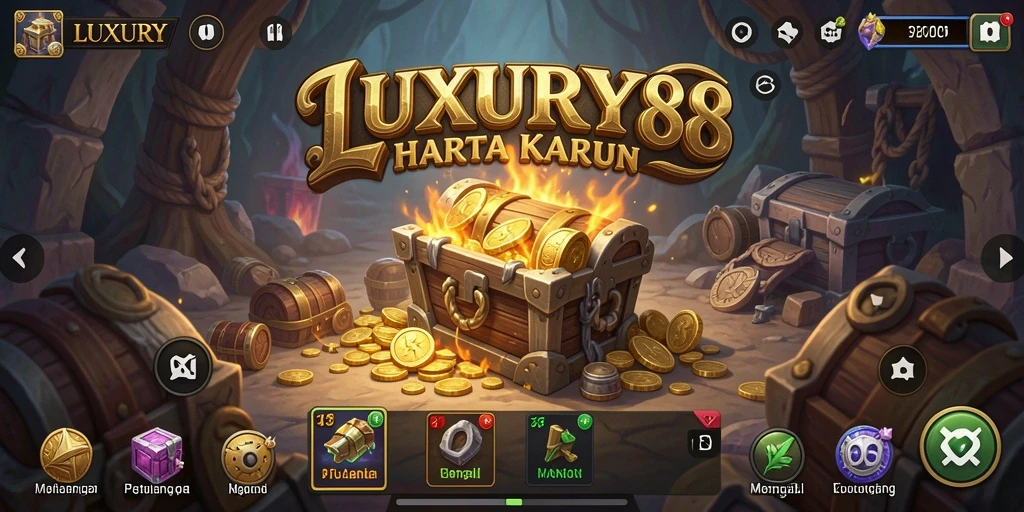 Tampilan permainan LUXURY88 yang menampilkan pencarian harta karun.