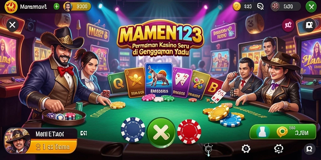 Screenshot utama MAMEN123 menampilkan gameplay Kasino yang seru dan interaktif.