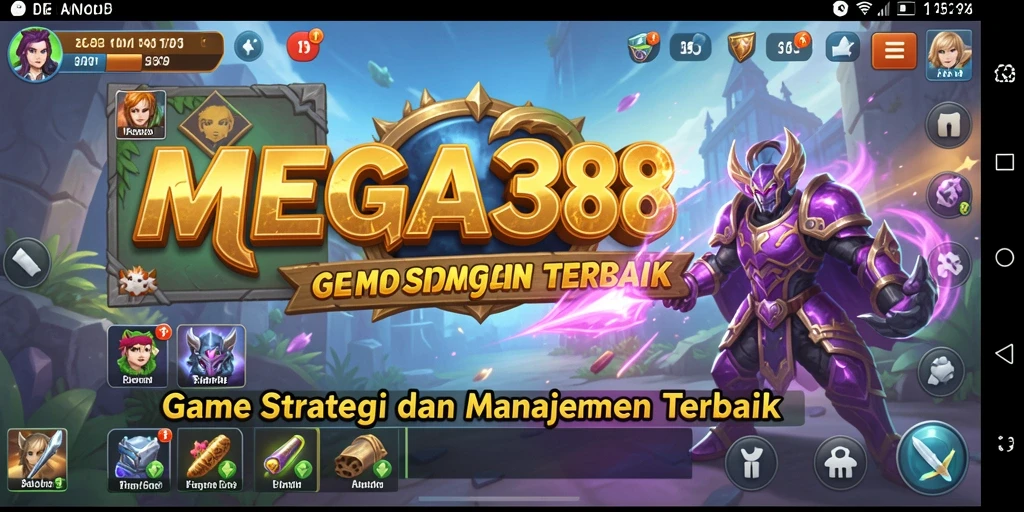 Tampilan gameplay menarik dari MEGA388 yang menunjukkan strategi dan manajemen.