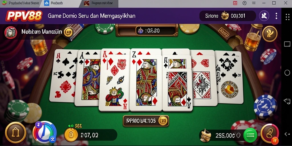 Screenshot gameplay PPV88 menampilkan aksi seru permainan domino.