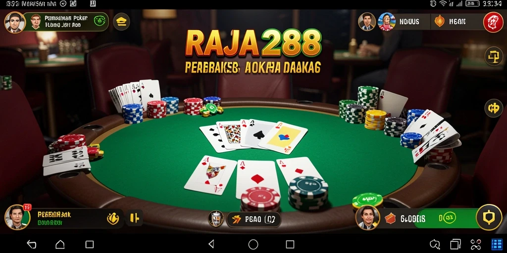 Tampilan gameplay poker seru di RAJA288.