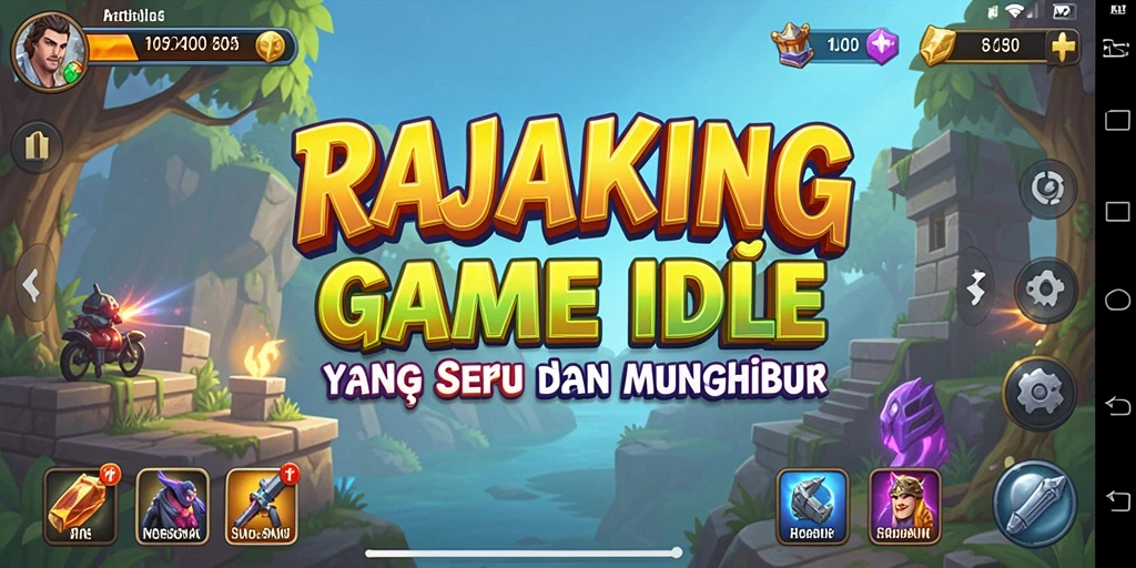 Tampilan gameplay RAJAKING dengan grafis yang menawan dan mekanisme Idle.