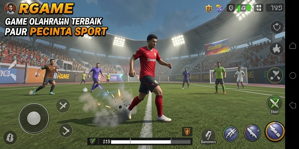 Screenshot gameplay RPGAME menampilkan aksi seru olahraga yang mendebarkan.
