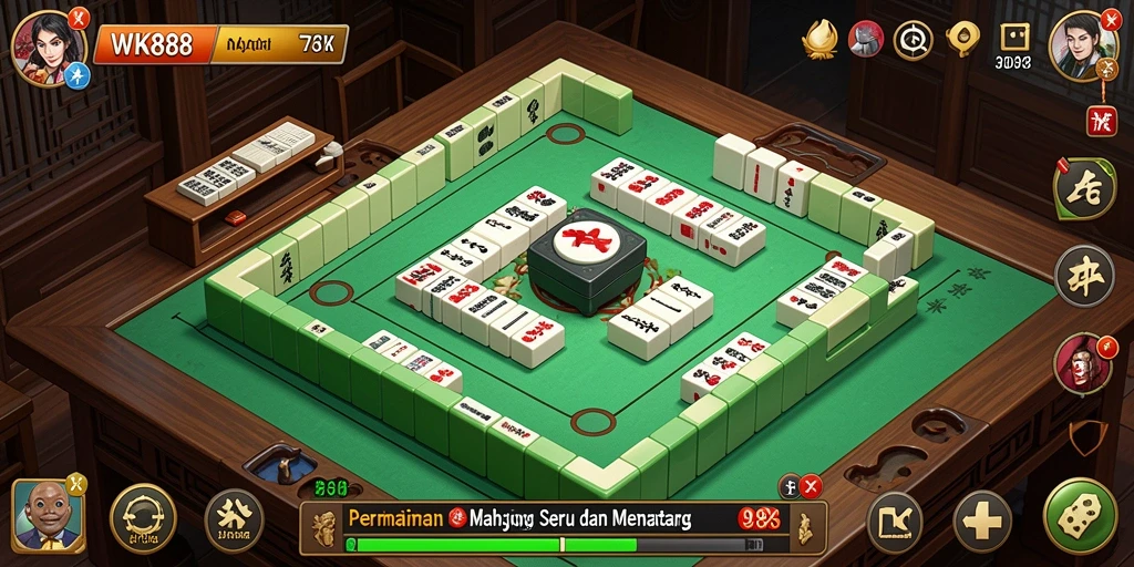 Tampilan gameplay menarik dari permainan Mahjong WK888.