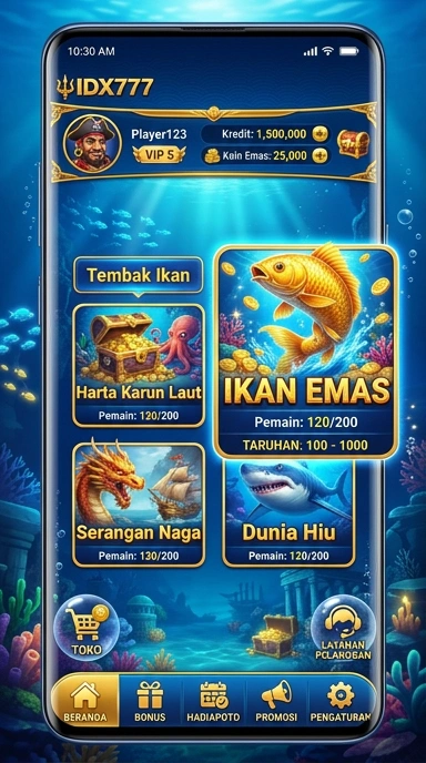 Tampilan antarmuka aplikasi idx777 yang sederhana dan menarik.